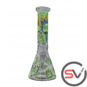 EYES WIDE OPEN RICK AND MORTY GLASS BEAKER 10inch (GLOW IN DARK)